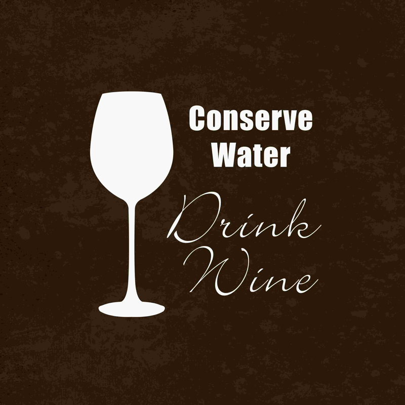 «Drink Wine», impression sur toile tendue, L 12 po x H 12 po