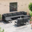  Garden Sofa Set With Cushion 9 Pcs Black Aluminium