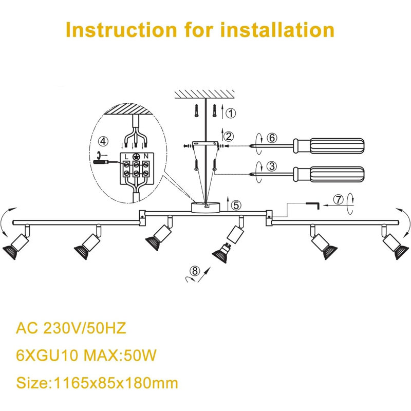116cm 6 -Light Track Kit