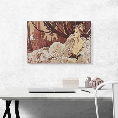 «Dusk 1899» par Alphonse Mucha, impression sur toile tendue