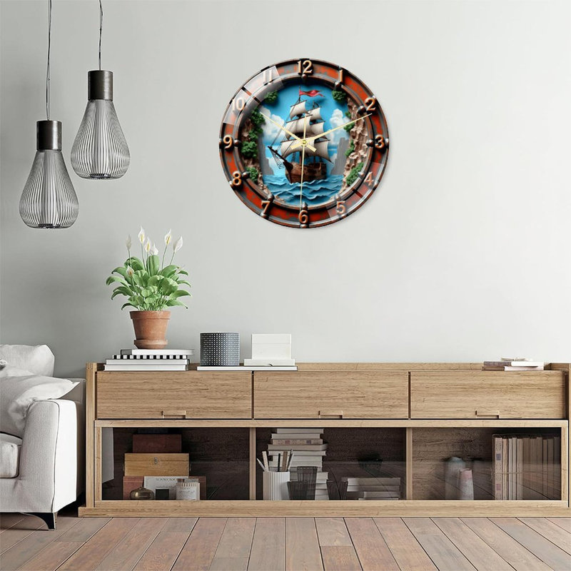 Horloge murale en verre 16 po