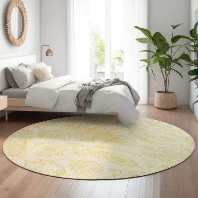 Tapis doré Prisco lavable à la machine de qualité supérieure