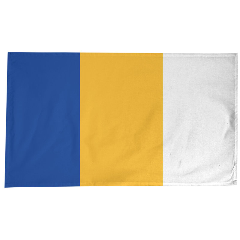 Mélange de coton rayé Nappe, Bleu / Or / Blanc