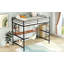 Lit mezzanine double en métal avec bureau et tablette, noir