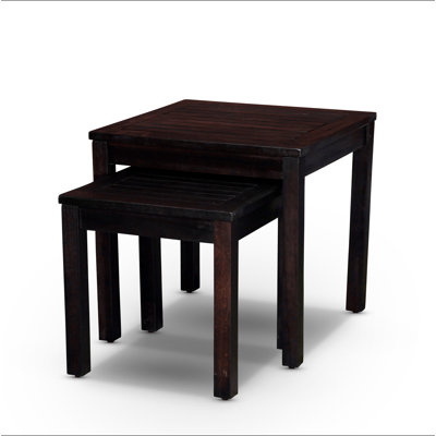 Ensemble de 2 tables gigognes en eucalyptus