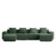 Canapé modulaire en U à 4 places avec passepoil à bordure française, sans assemblage requis, canapé à 4 places avec coussins décoratifs et 2 repose-pieds mobiles, tissu de velours vert-1200414939