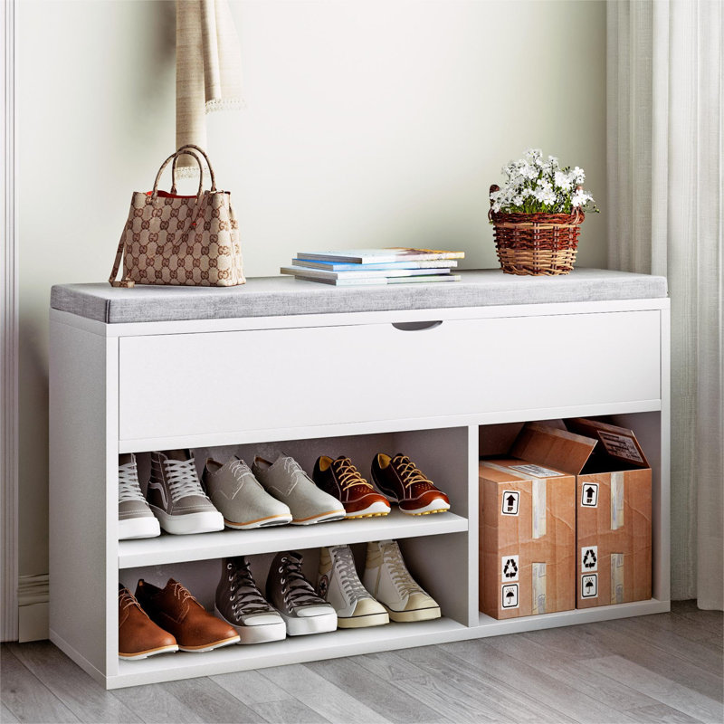 Shoe Storage Bench, White