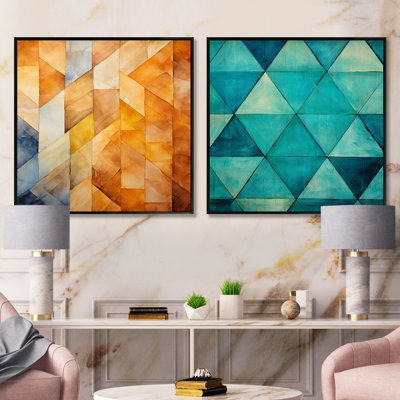 Dailen - Abstract Shapes Square Collage Set Of 2