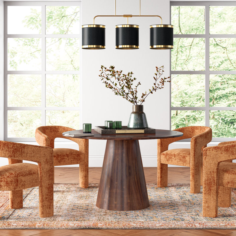 Darlington 5-Piece Dining Set, Gwen Rust Microsuede, Walnut