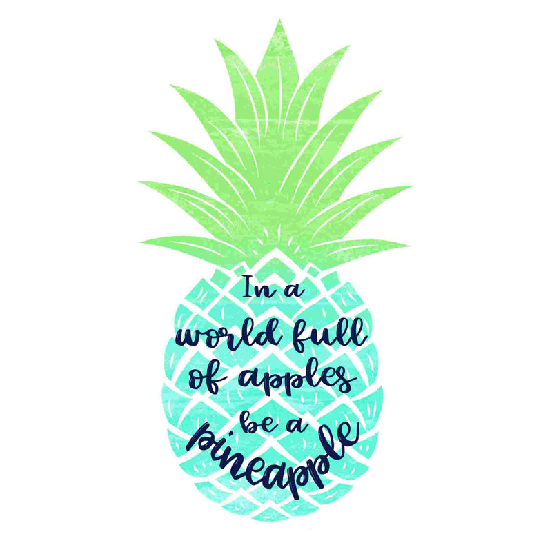 «Be a Pineapple Tropical», reproduction sur toile tendue, L 12 po x H 18 po