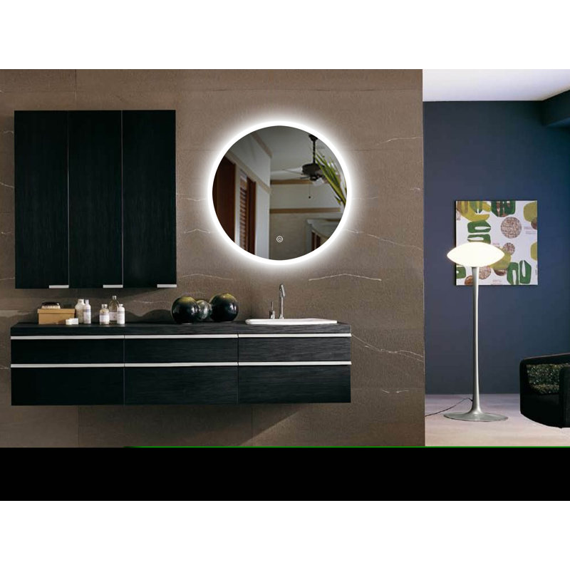 Huson Flat Wall Mirror with Shelves