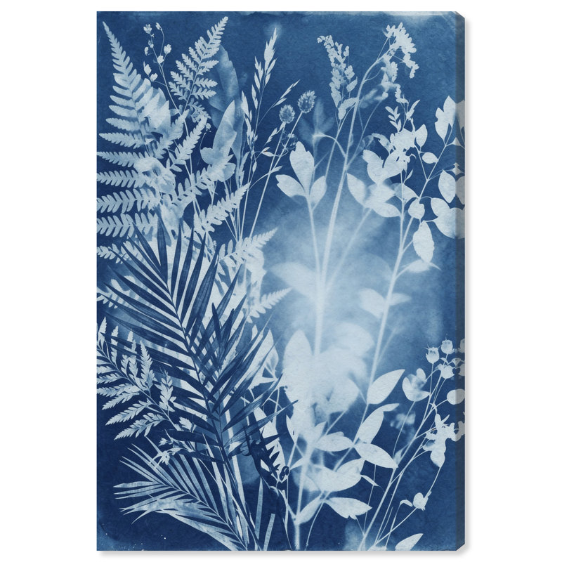 Blue Foliage II Print by Oliver Gal, 10"H x 15"W, Gallery Wrapped