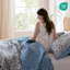 Ensemble de literie Boho Floral, courtepointe réversible en polyester, confort toutes saisons, double / grand