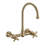 Whitehaus Collection Wall Mount Faucet with Gooseneck Swivel Spout and Solid Brass Side Spray-55879949-93327262