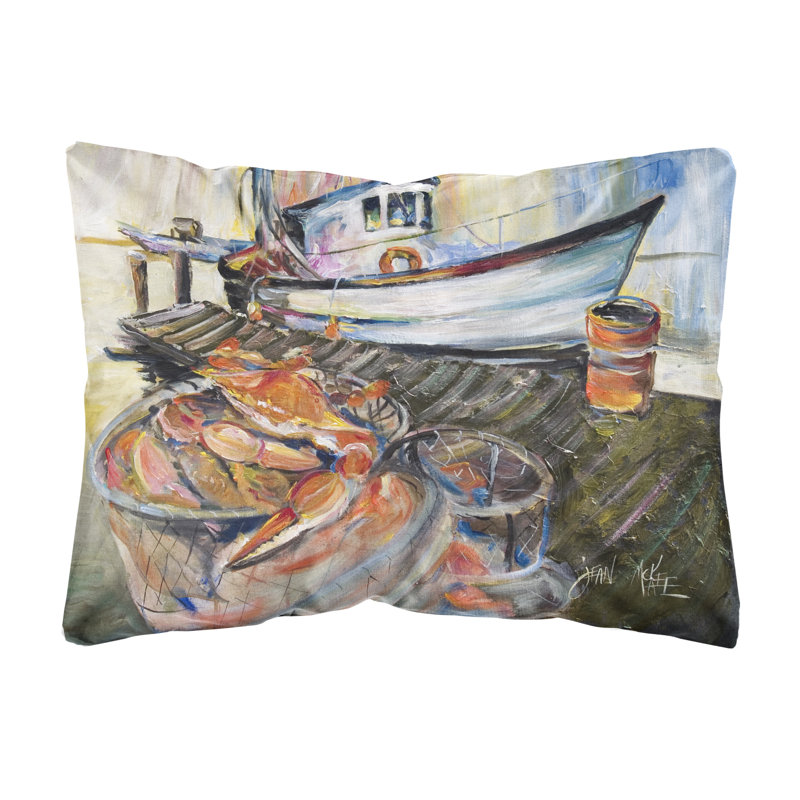 Coussin décoratif intérieur/extérieur bleu crab trap