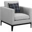 Chaise rembourrée grise pour le confort - Tissu doux et structure élégante avec coussins de loisirs