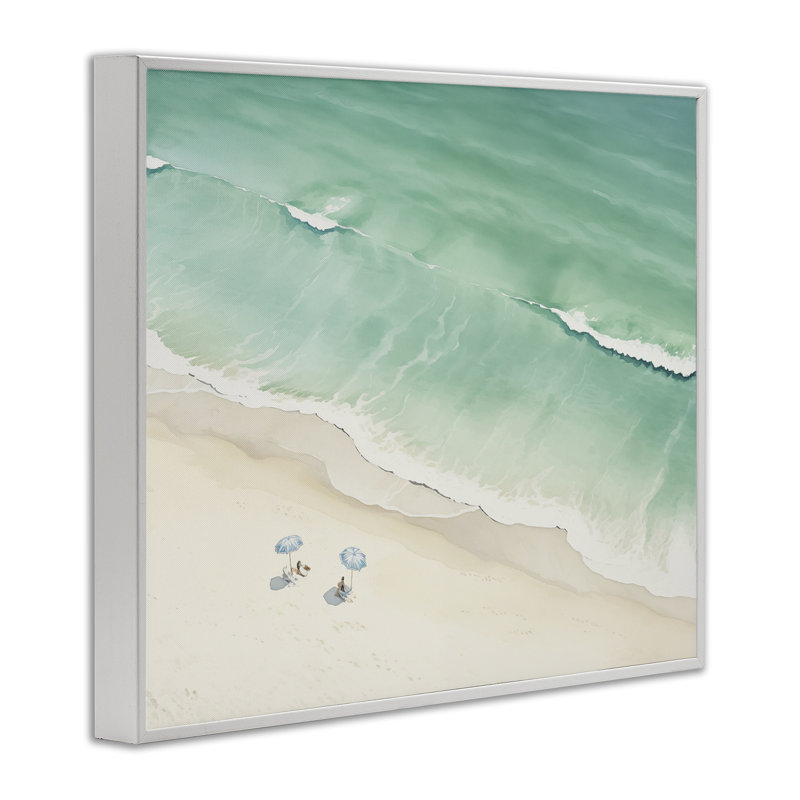 Été estampe de plage par Arlington Prints, H 11 po x l 14 po, Estampe numérique encadrée blanc bord de mer