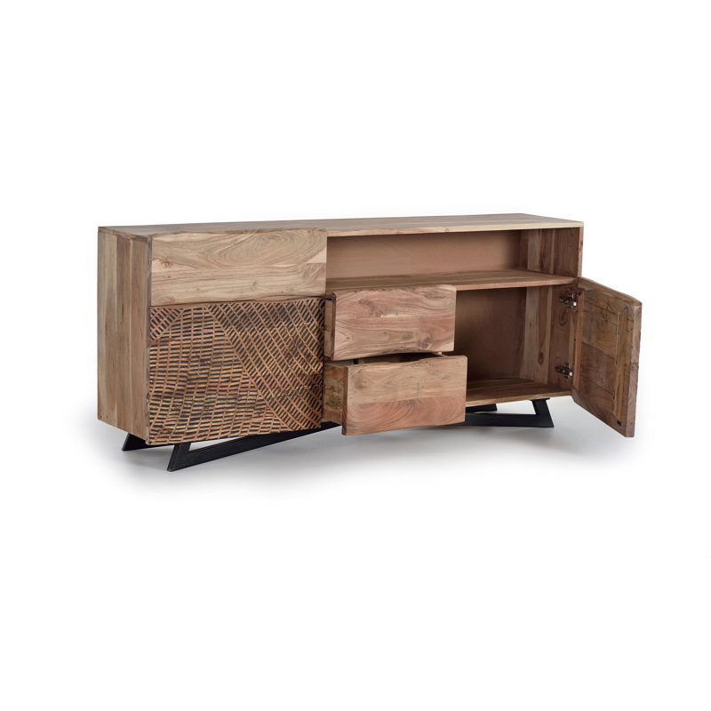 Gullo 160Cm Wide 3 Drawer Acacia Solid Wood Sideboard