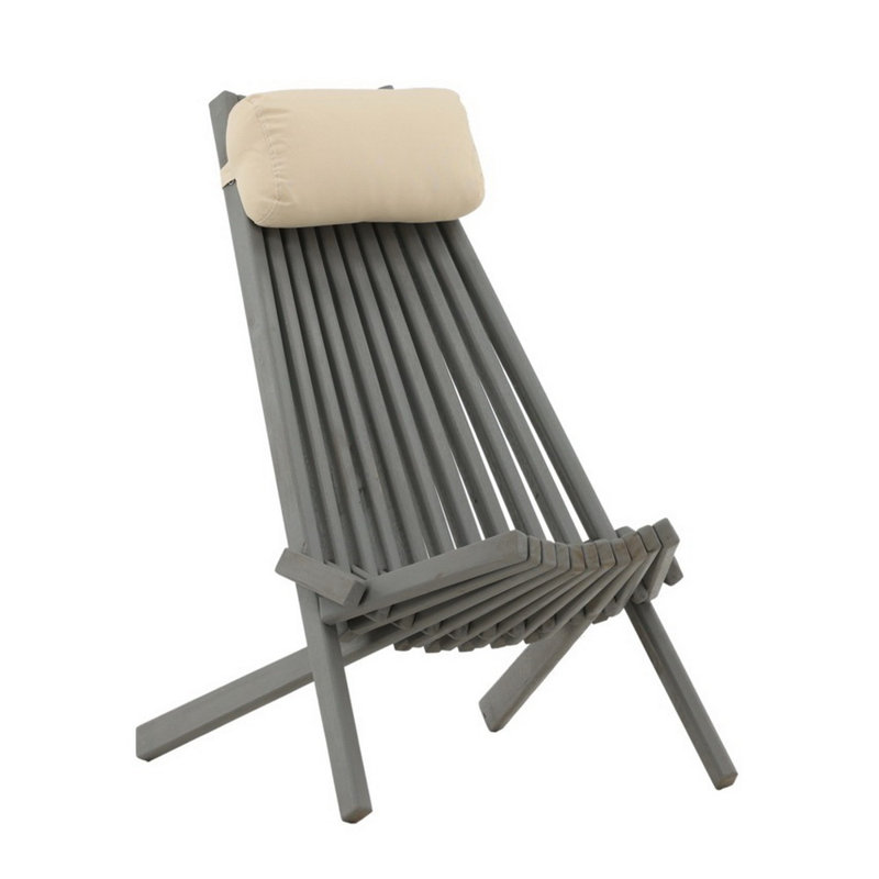 Chaise d'extérieur pliante Lashawn, Gris