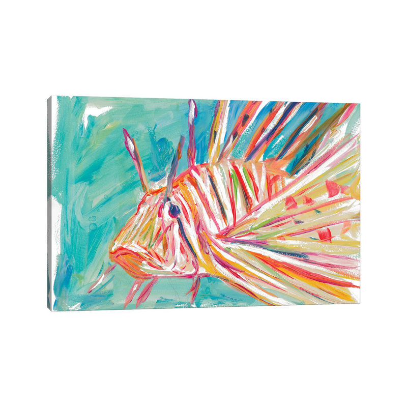 Colourful Fish by Andy Beauchamp - Wrapped Canvas Painting, 20.32 cm H x 30.48 cm W