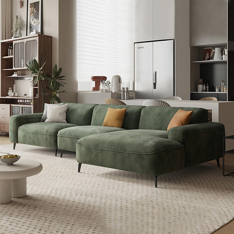 Canapé modulaire 2 pièces rembourré, H 29,53 po x l 118,11 po x P 62,99 po, Orienté à droite