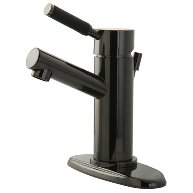Water Onyx Centerset Bathroom Vessel Faucet with Anti-Slide Handle Sleeve and Brass Pop-Up Drain