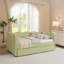 Lit de jour en lin avec couchette, port USB et adorable forme de vague-1590051291