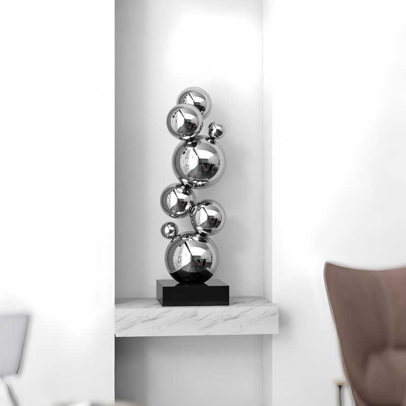 23.62"Modern silver stainless steel artwork