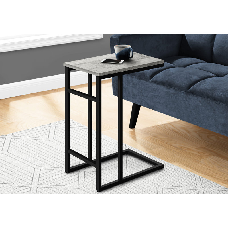 Table de bout Living Room - Gris et stratifié stable pour l'extérieur contemporain de patio