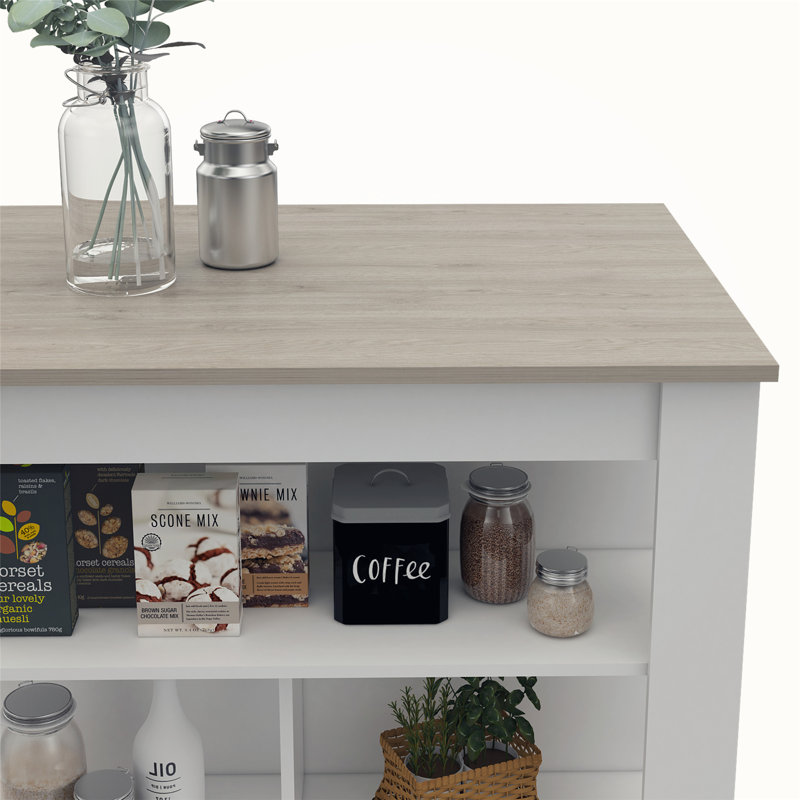 Versatile Hygienic Kitchen Island for Efficient Cooking and Storage