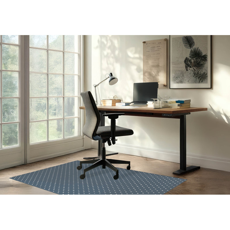 Tapis de bureau léger Leo, 3' W x 2' L, Bleu