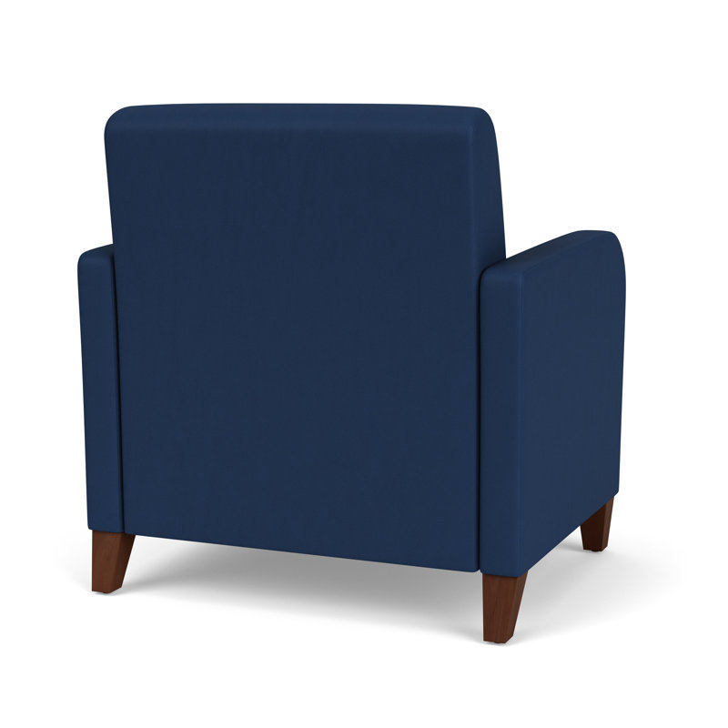 Fauteuil d'invité surdimensionné Siena, Walnut, Patriot Plus Imperial Blue