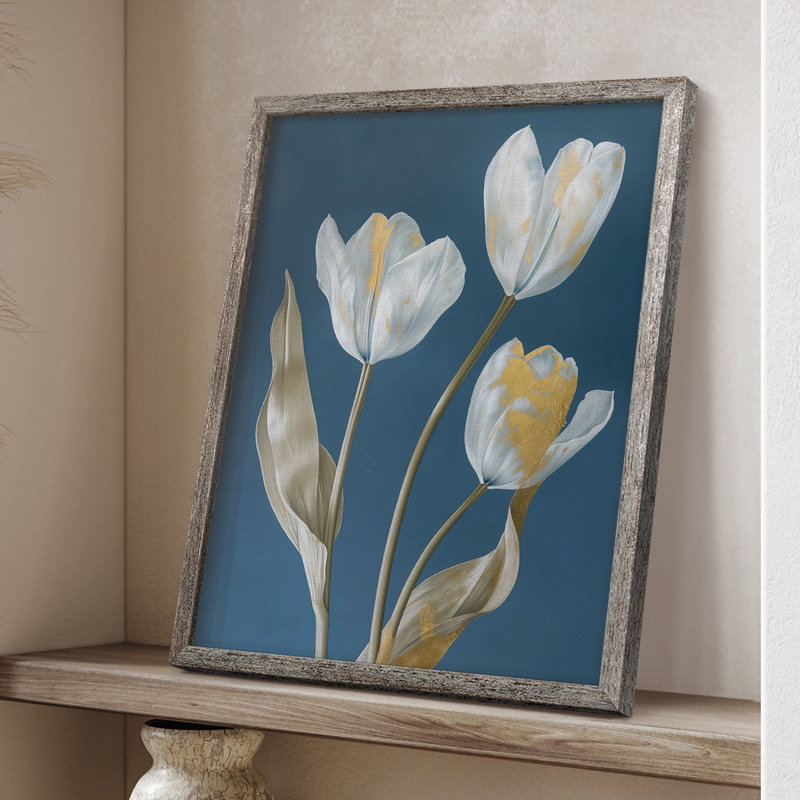 Impression encadrée FLORAL Series CLII - bois massif, H 11 po x l 9 po