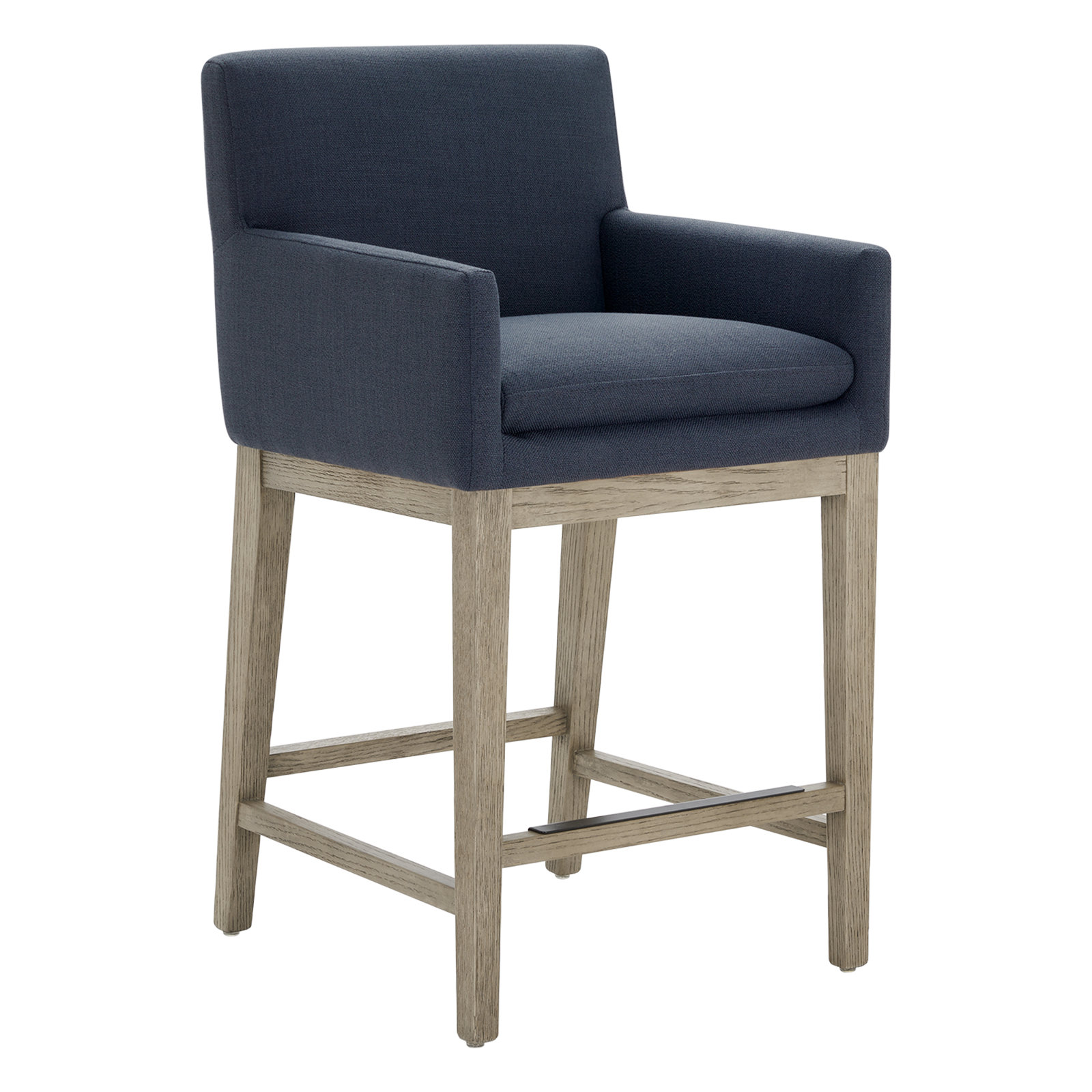 Bethea 26" Bar Stool, Effie Indigo Performance Linen