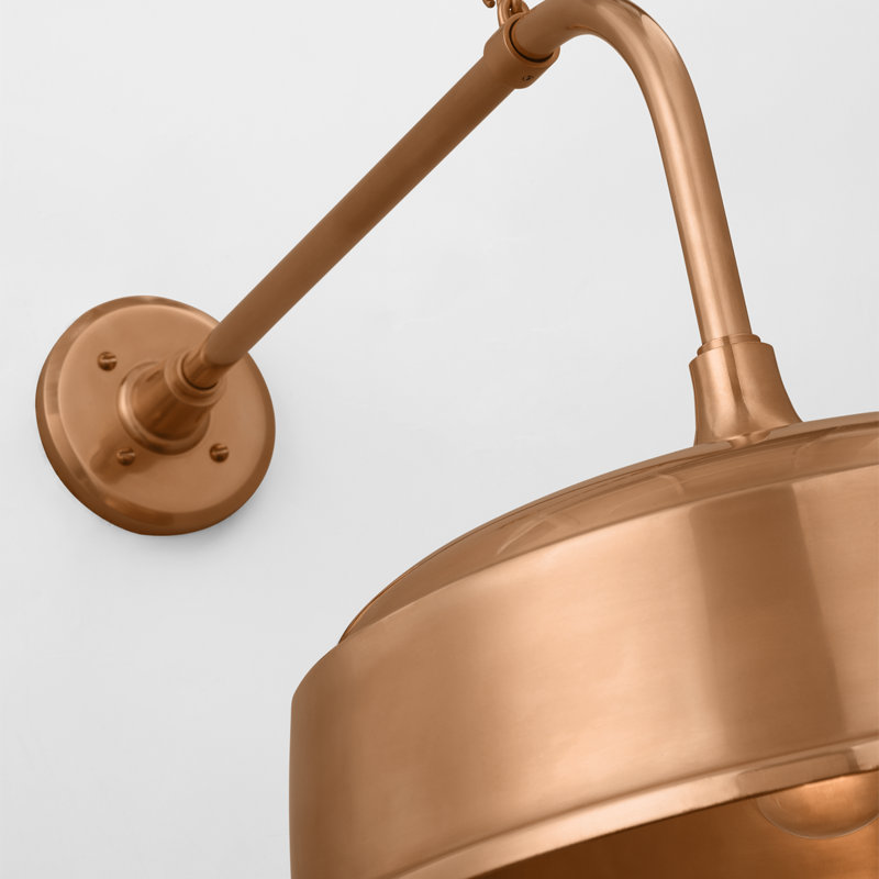 Thomas O'Brien, "Academy 20" Anchored Rex Barn Light in Soft Copper with 16" Rockhouse Shade, 30'' H x 16'' W x 28'' D