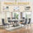 70.08" Modern Faux Marble Dining Table Set With Double X Base-116292544-116292550-122922126