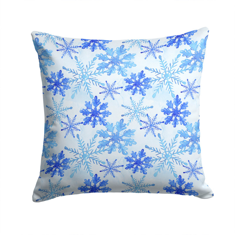 Coussin extérieur flocons d’extérieur aquarelle, 14 po x 14 po
