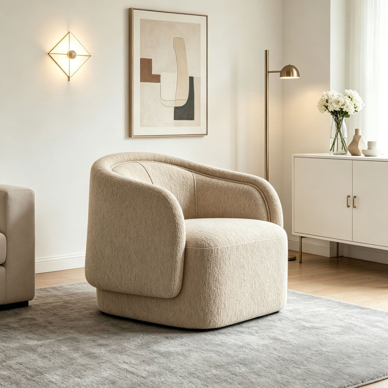 Fauteuil d'appoint incurvé, Espresso