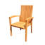5 Pcs Grade-A Teak Wood Dining Set: 60" Round Table And 4 Goa Stackng Arm Chairs #11GO1204-1185591489