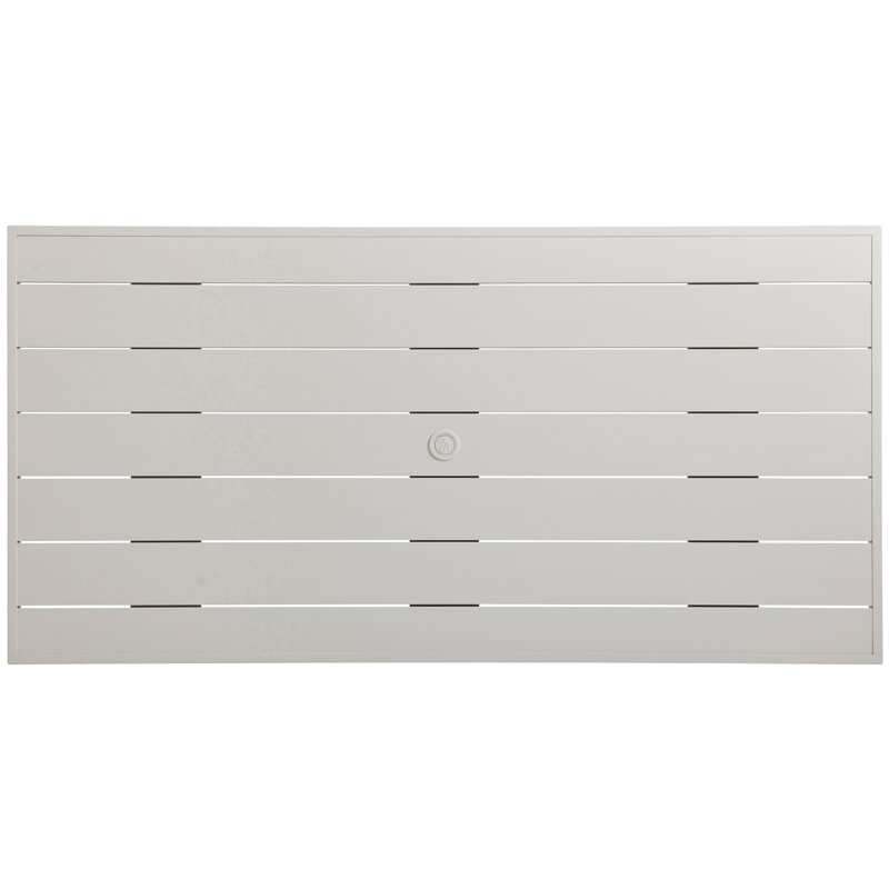Seabrook Transitional 88" Oyster-White Aluminum Dining Table