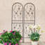 Ensemble de 2 treillis de jardin en métal 71 po x 19,7 po antirouille pour plantes grimpantes déco papillon