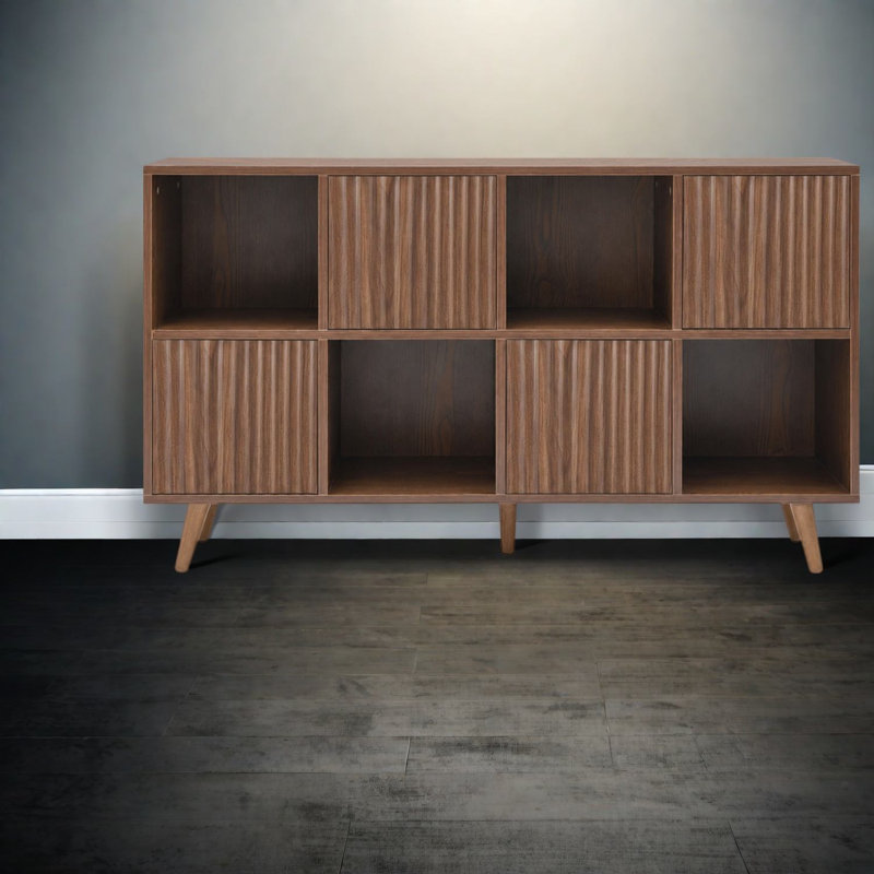 Bibliothèque avec rangement, armoire de rangement moderne en bois aggloméré 47 po