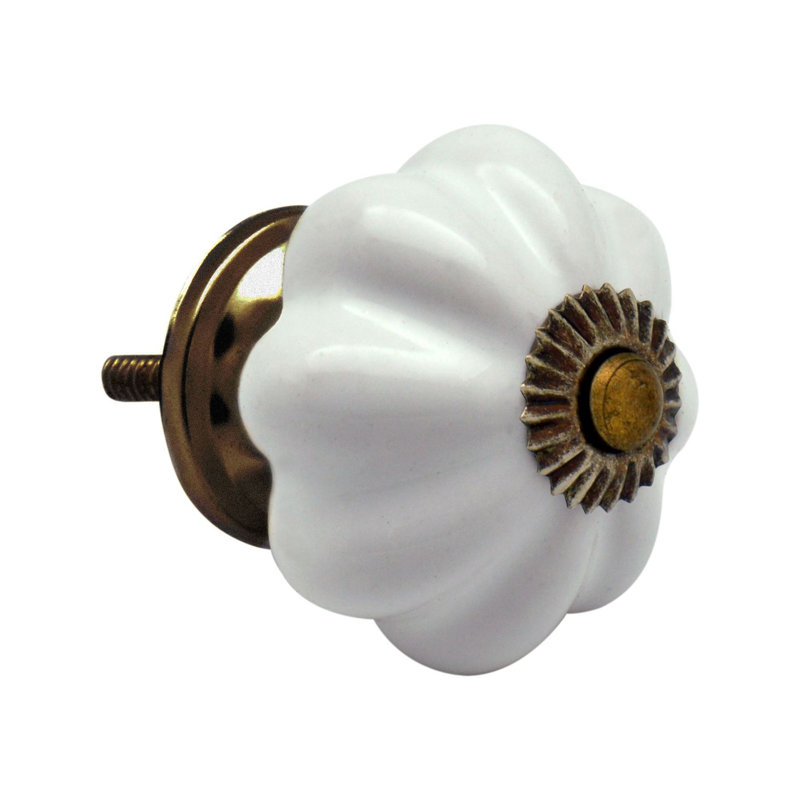 Nicola Spring - Floral Ceramic Cabinet Knobs, White
