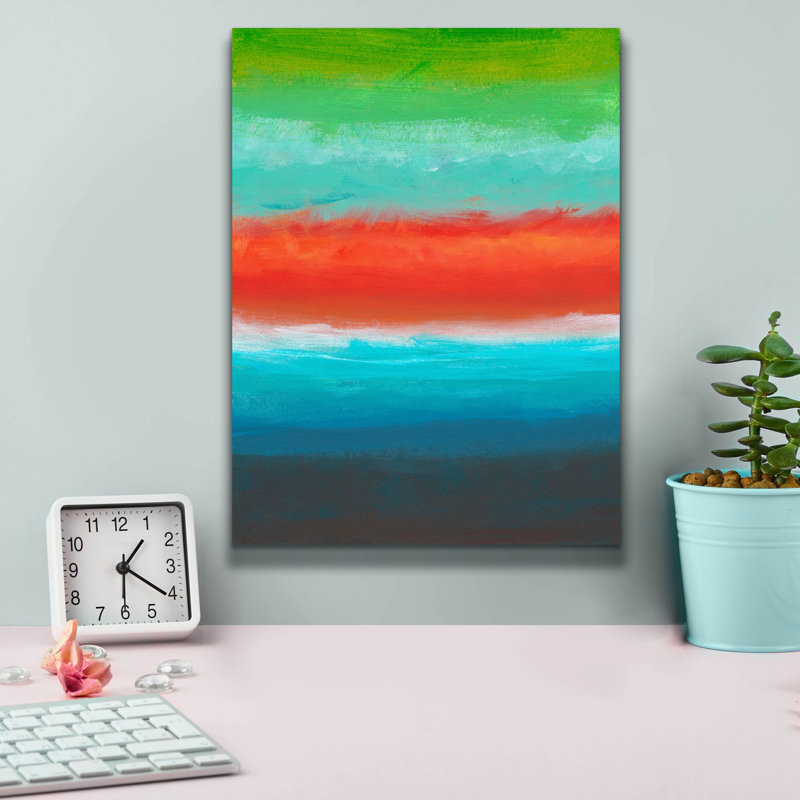 «Night Coast Three» par Jan Weiss, art mural sur toile, H 16 po x l 12 po x P 0,75 po