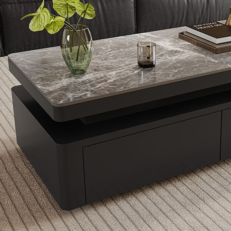 Table basse Modern Luxury, H 17,71 po x L 51,18 po x l 27,55 po, Noir, Gris