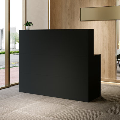 L-Shaped Solid + Manufactured Wood Reception Desk