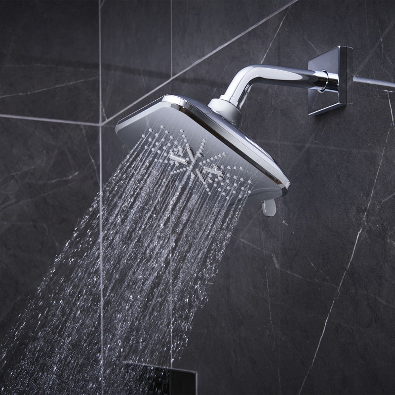 Jet Fixed Shower Head with DreamSpray, Brushed Cool Sunrise