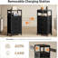 Table de chevet NightStand - table de chevet noire avec station de recharge-1700055609