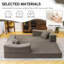 Canapé-lit modulaire convertible 2-en-1 avec matelas en mousse à mémoire de forme - aucun assemblage requis, canapé-lit peu encombrant pour salon, chambre à coucher, studio-B6006-LC-1099533355-1099533365