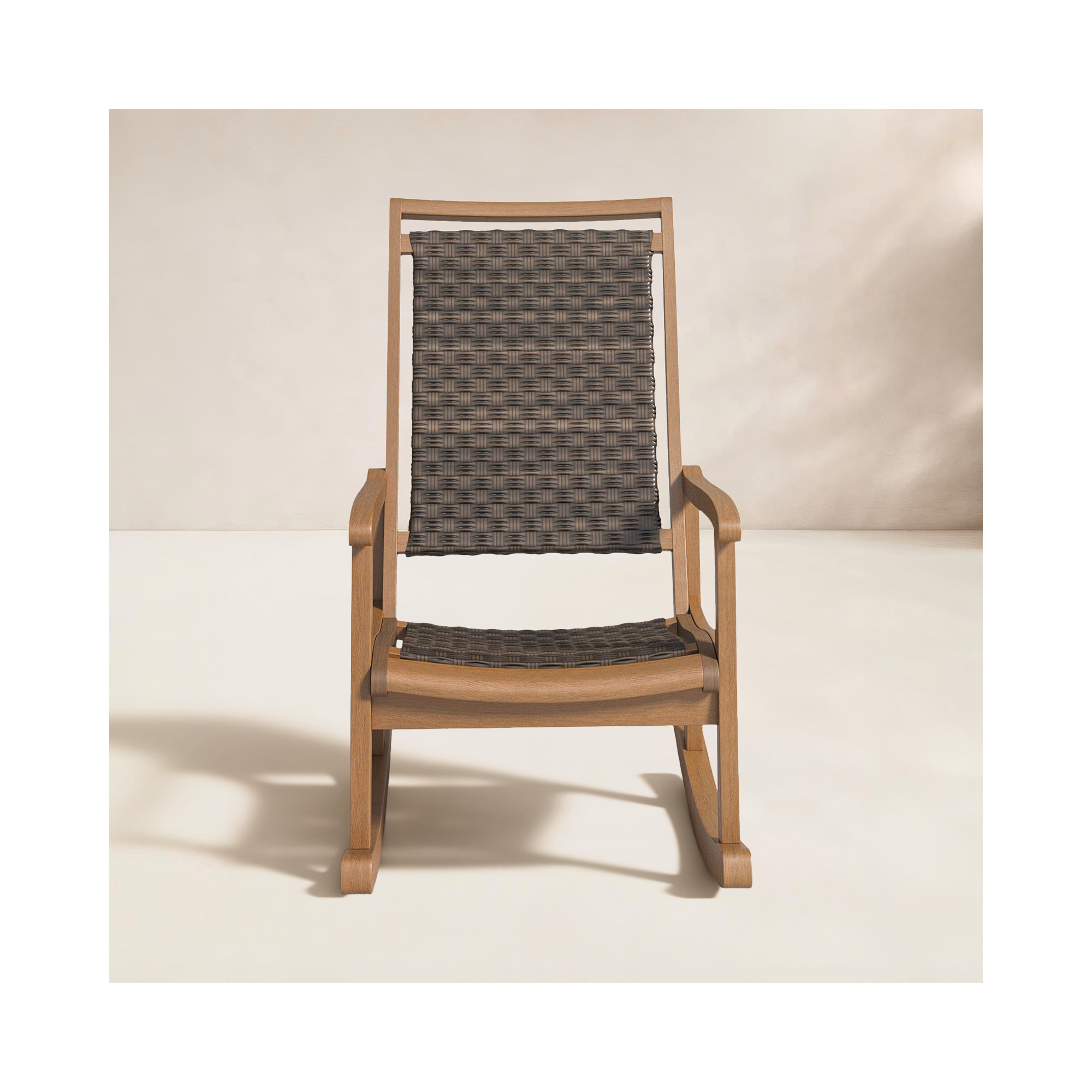 Arnot Rocking Solid Wood Chair, Brown